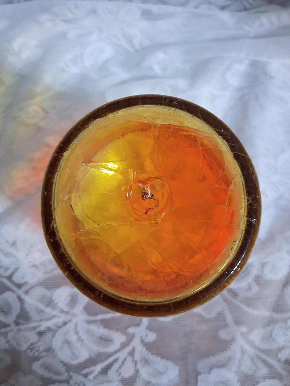 Vintage Blenko Crackle Glass Vase Amberina Orange - Picture 8 of 10
